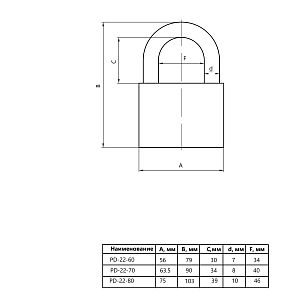 Замок навесной PD-22-70-Blister  Avers #235903
